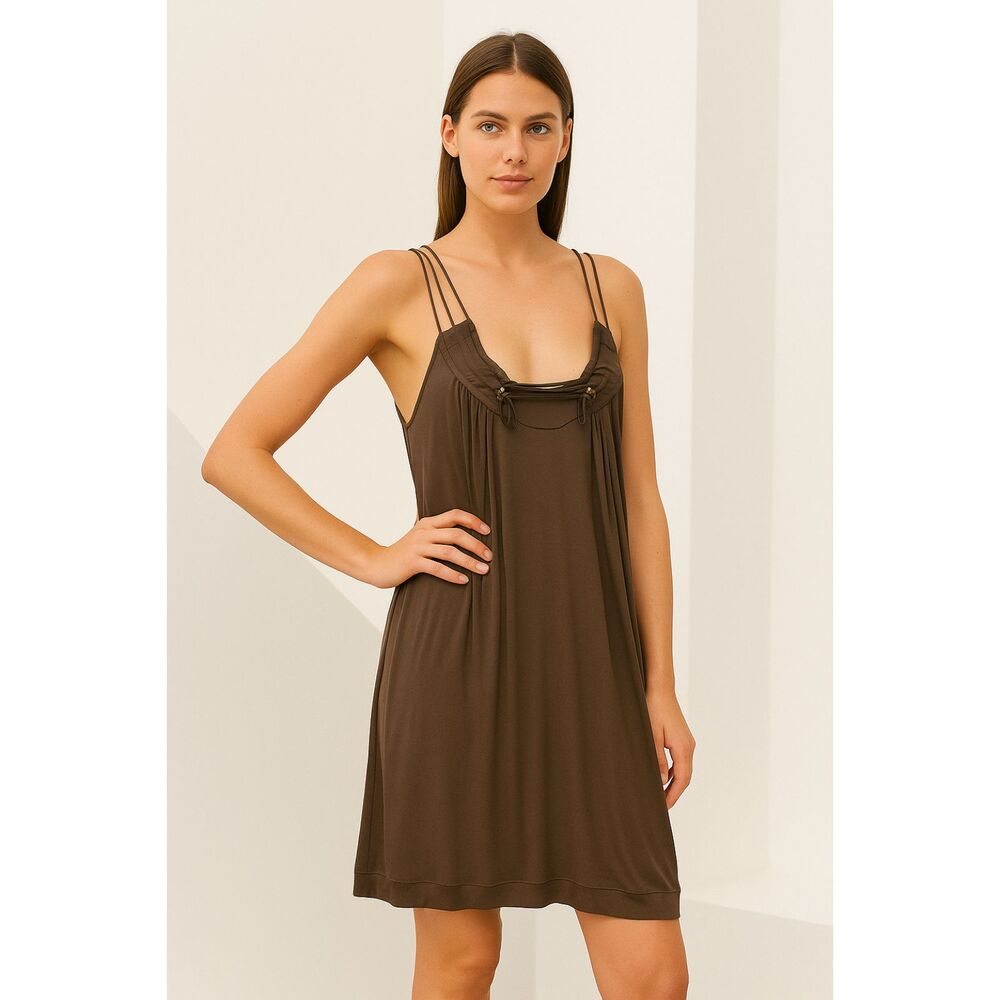 Bui de Barbara Bui Khaki Spaghetti Straps Dress 38